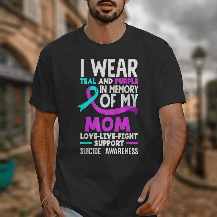 Teal & Purple In Memory Of My Mom Suicide Prevention Unisex T-Shirt Teal & Purple In Memory Of My Mom Suicide Prevention Unisex T-Shirt
