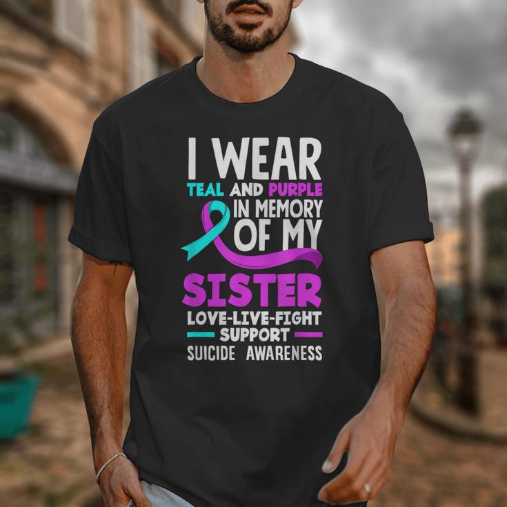 Teal & Purple In Memory Of My Sister Suicide Prevention Unisex T-Shirt Teal & Purple In Memory Of My Sister Suicide Prevention Unisex T-Shirt