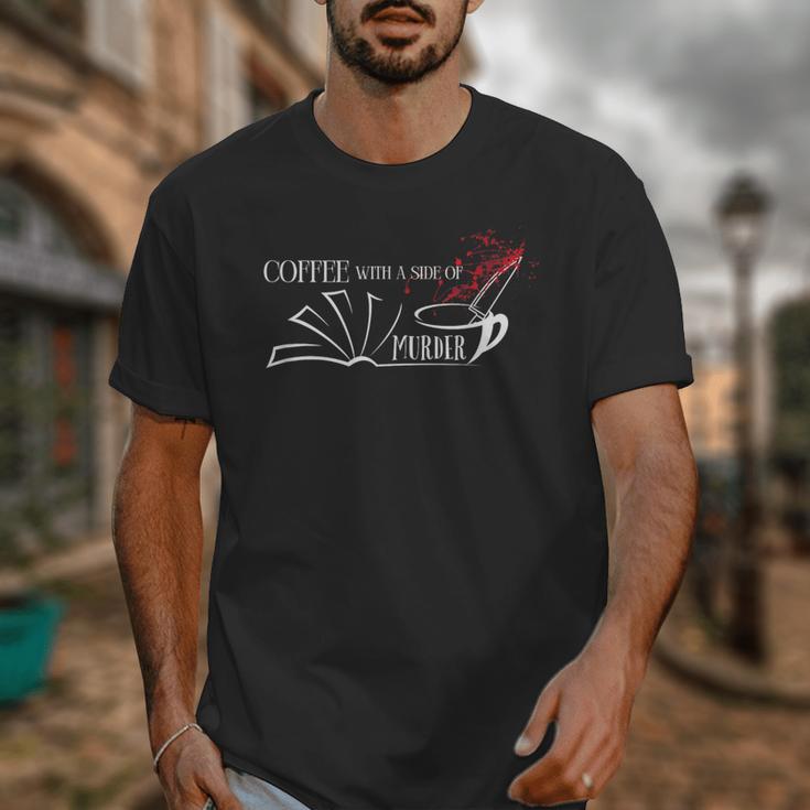 Thriller Book Fan Coffee With A Side Of Murder Unisex T-Shirt