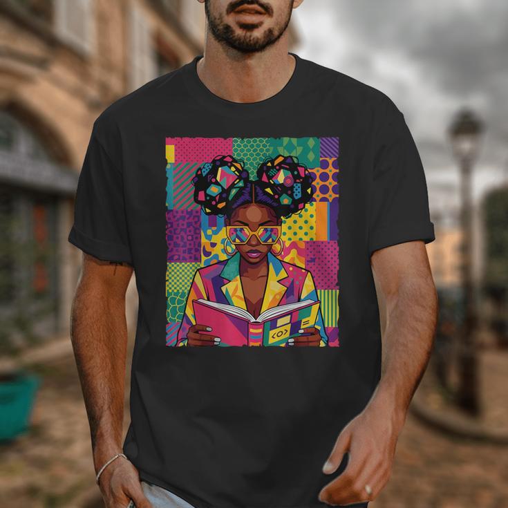 History Month Educated Black Women Girls Reading Book Unisex T-Shirt