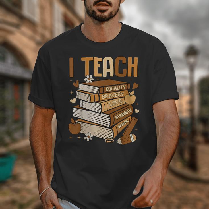 History Month I Teach Melanin Book Black Teacher Unisex T-Shirt