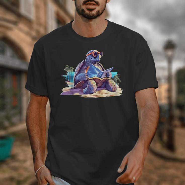 Turtle Wearing Sunglasses Reading A Book On The Beach Summer Unisex T-Shirt Turtle Wearing Sunglasses Reading A Book On The Beach Summer Unisex T-Shirt