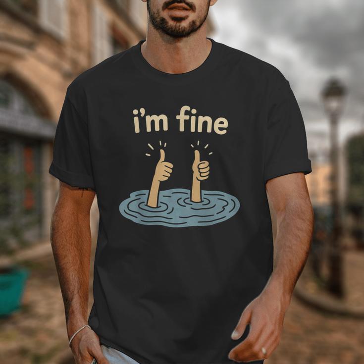 Two Thumbs Up I'm Fine Sarcastic Meme Introvert Humor Unisex T-Shirt