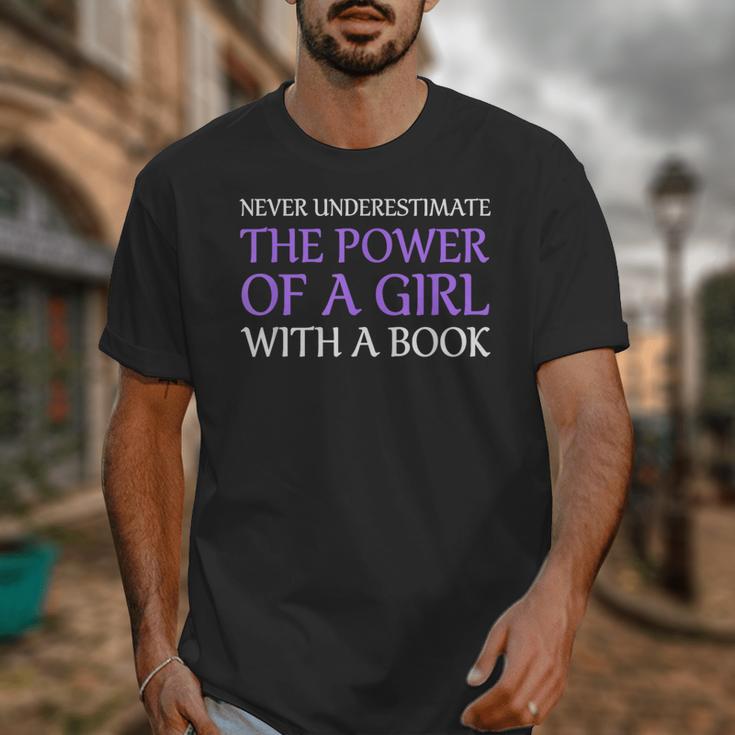 Never Underestimate Girl With A Book Women Inspiration Quote Unisex T-Shirt