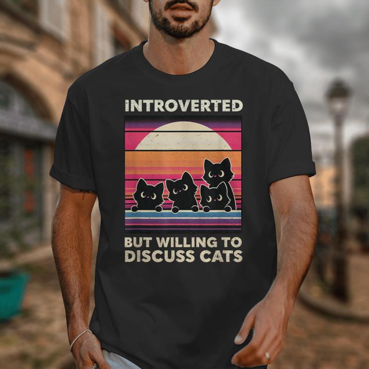 Unique Art For Introverted Cat Fans -Adults Cat Humorous Introvert Small Unisex T-Shirt