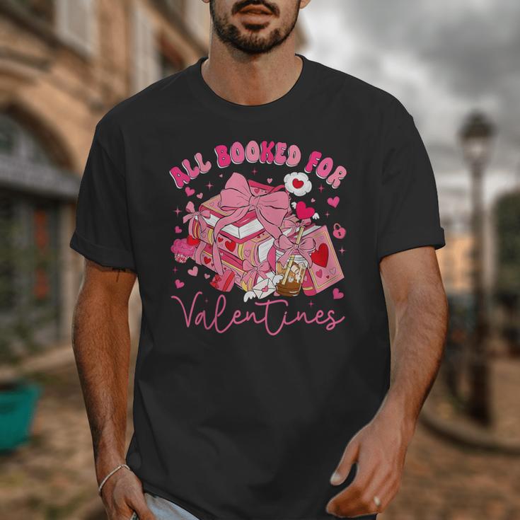 Valentine All Booked Book Coffee Coquette Bow Girl Women Unisex T-Shirt