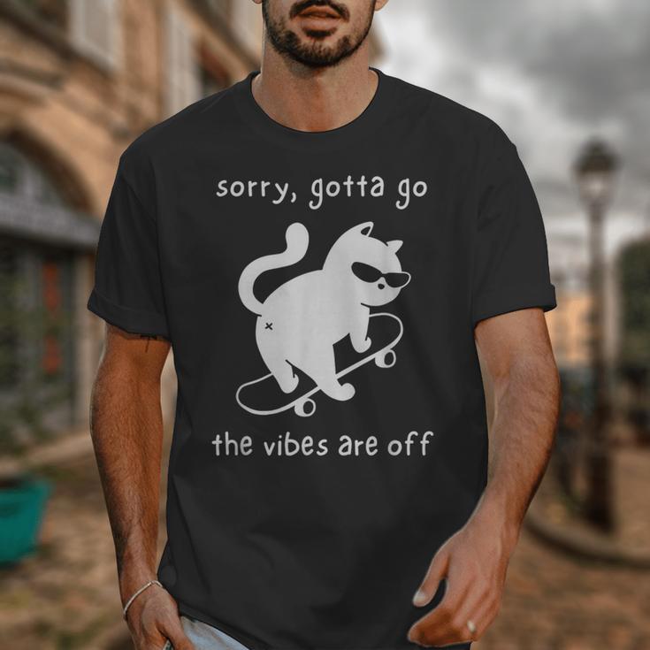 Vibes Are Off Cat Skateboard Introvert Sarcastic Humor Unisex T-Shirt Vibes Are Off Cat Skateboard Introvert Sarcastic Humor Unisex T-Shirt