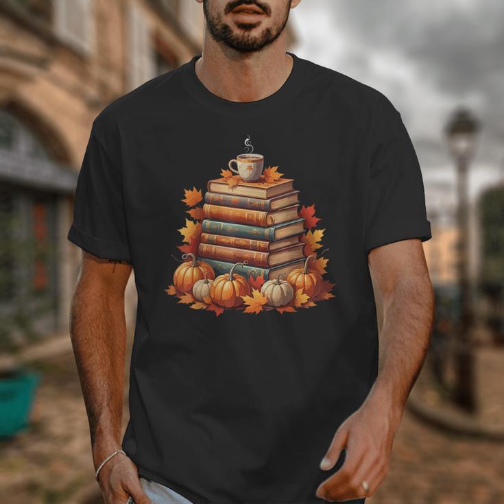 Vintage Autumn Books Pumpkin Coffee Book Lover Reading Unisex T-Shirt Vintage Autumn Books Pumpkin Coffee Book Lover Reading Unisex T-Shirt