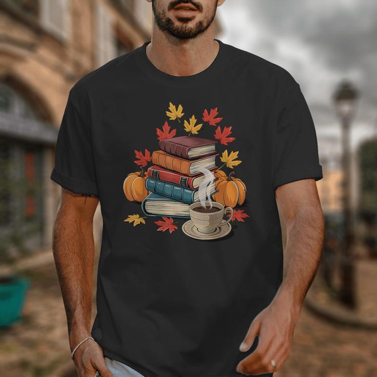 Vintage Books Tea Lovers Fall Autumn Leaves And Pumpkins Unisex T-Shirt Vintage Books Tea Lovers Fall Autumn Leaves And Pumpkins Unisex T-Shirt