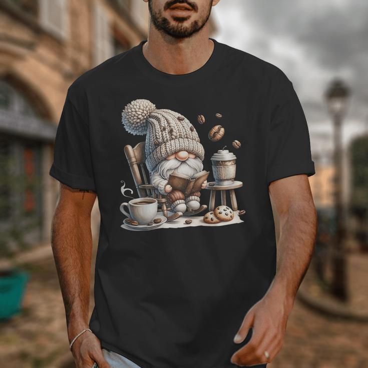 Vintage Cute Gnome Reading Book Coffee Cute Gnome Graphic Unisex T-Shirt Vintage Cute Gnome Reading Book Coffee Cute Gnome Graphic Unisex T-Shirt