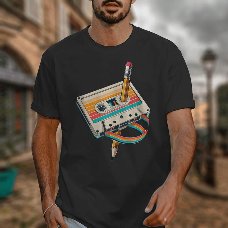Vintage Pencil Rewind Cassette Tape Nostalgia Party 80s 90s Unisex T-Shirt Vintage Pencil Rewind Cassette Tape Nostalgia Party 80s 90s Unisex T-Shirt