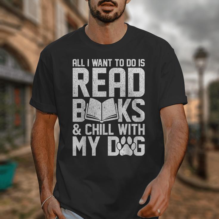 All I Want To Do Is Read Books Reading Dog Lovers Unisex T-Shirt