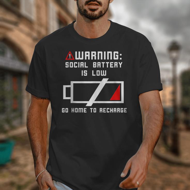 Warning Social Battery Is Low Introvert Shirt Unisex T-Shirt