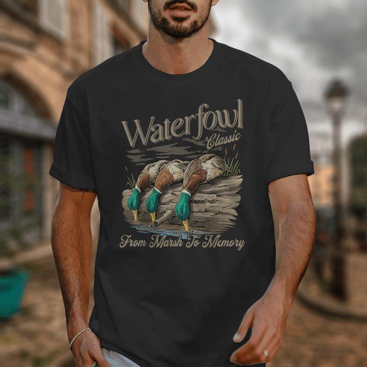Waterfowl Classic Duck Hunting Marsh To Memory Mallard Unisex T-Shirt Waterfowl Classic Duck Hunting Marsh To Memory Mallard Unisex T-Shirt