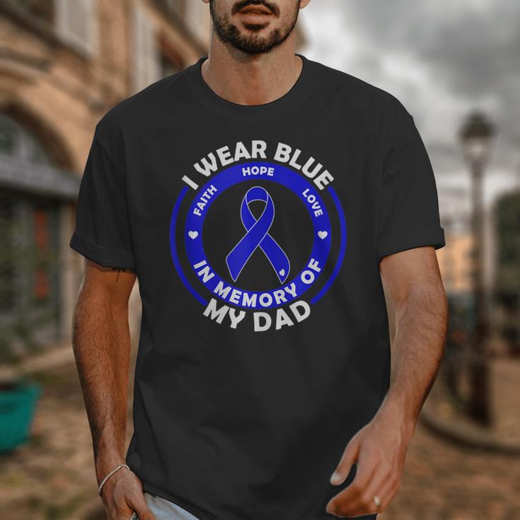 I Wear Blue In Memory Of My Dad Colon Cancer Awareness Unisex T-Shirt