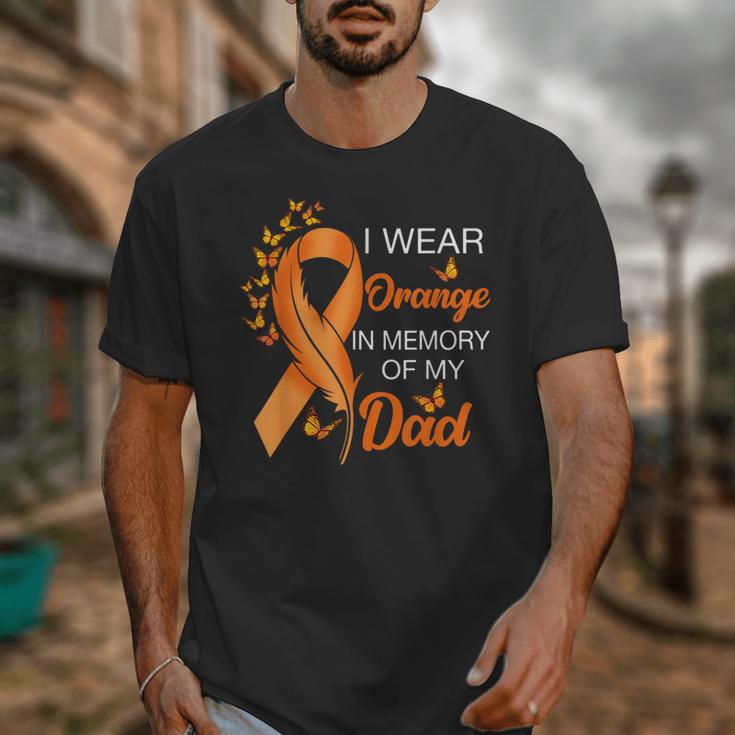 I Wear Orange In Memory Of My Dad Leukemia Awareness Cancer Unisex T-Shirt