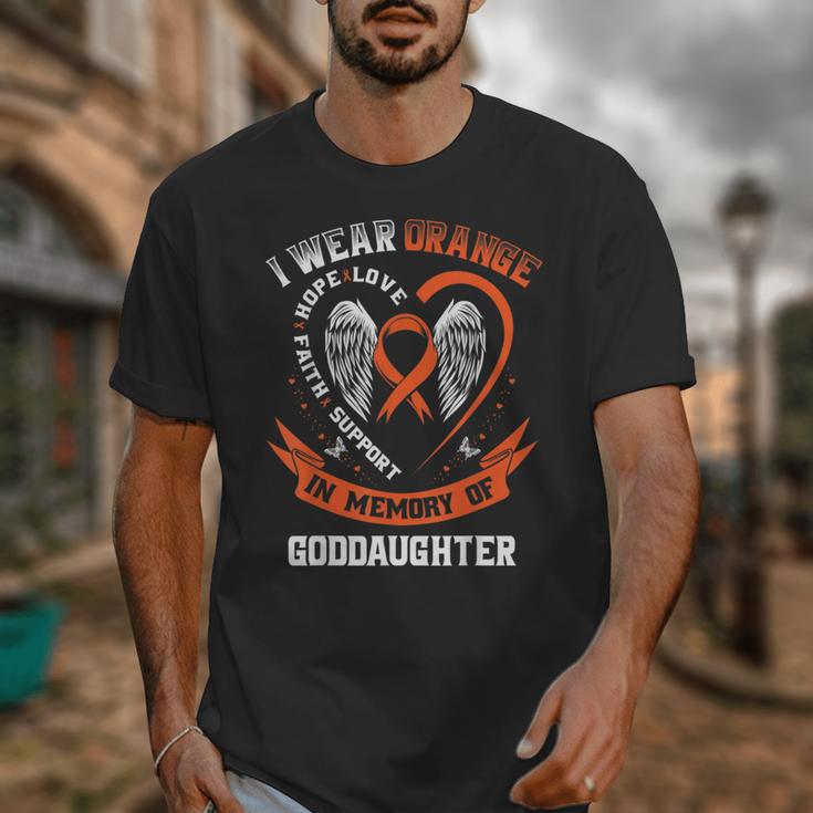 I Wear Orange In Memory Of My Goddaughter Leukemia Cancer Unisex T-Shirt I Wear Orange In Memory Of My Goddaughter Leukemia Cancer Unisex T-Shirt