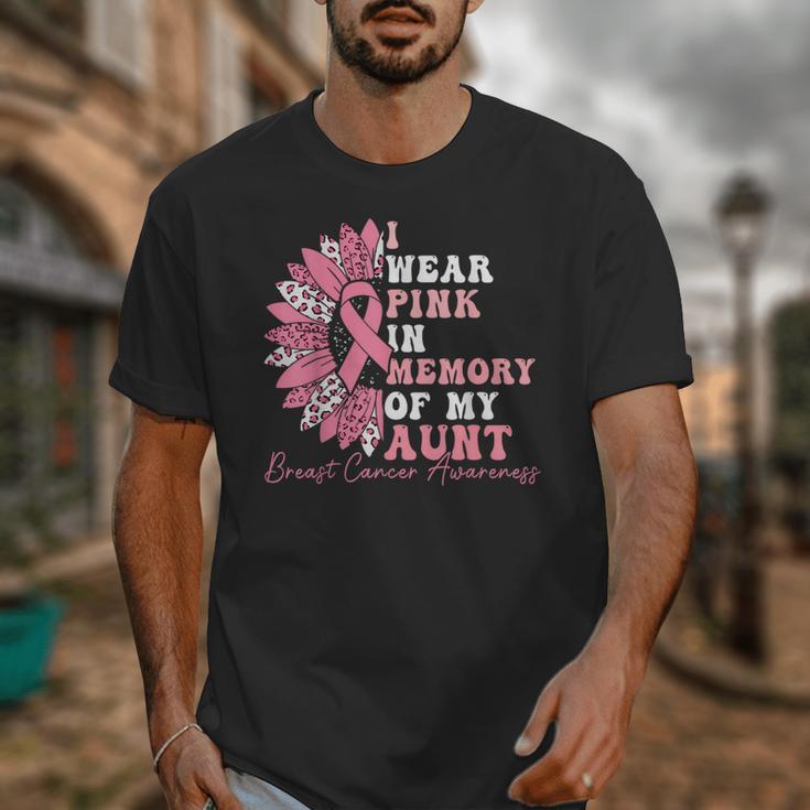 I Wear Pink In Memory Of My Aunt Breast Cancer Pink Ribbon Unisex T-Shirt I Wear Pink In Memory Of My Aunt Breast Cancer Pink Ribbon Unisex T-Shirt