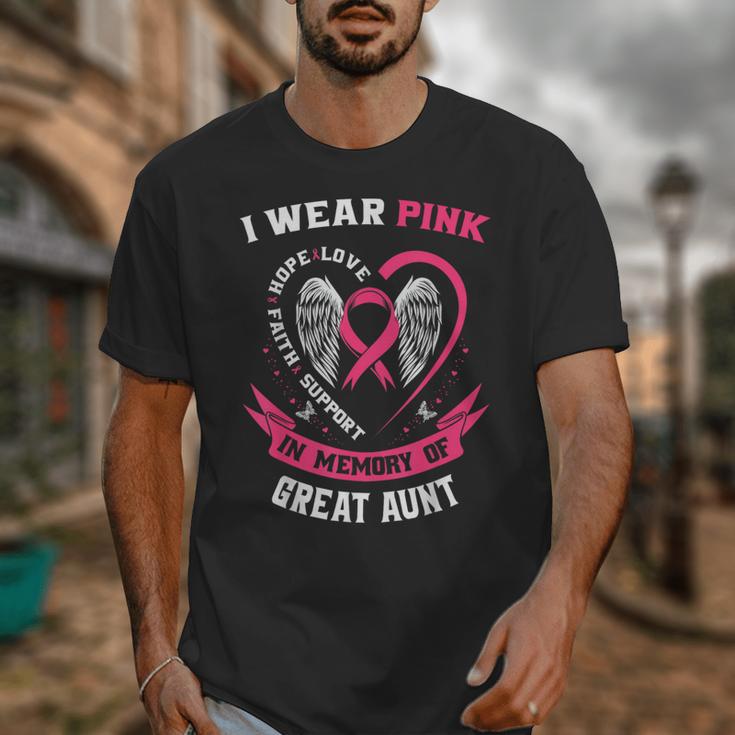 I Wear Pink In Memory Of Great Aunt Breast Cancer Shirts Tee Unisex T-Shirt