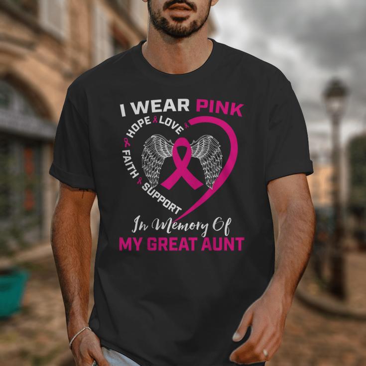 I Wear Pink In Memory Of My Great Aunt Breast Cancer Graphic Unisex T-Shirt I Wear Pink In Memory Of My Great Aunt Breast Cancer Graphic Unisex T-Shirt