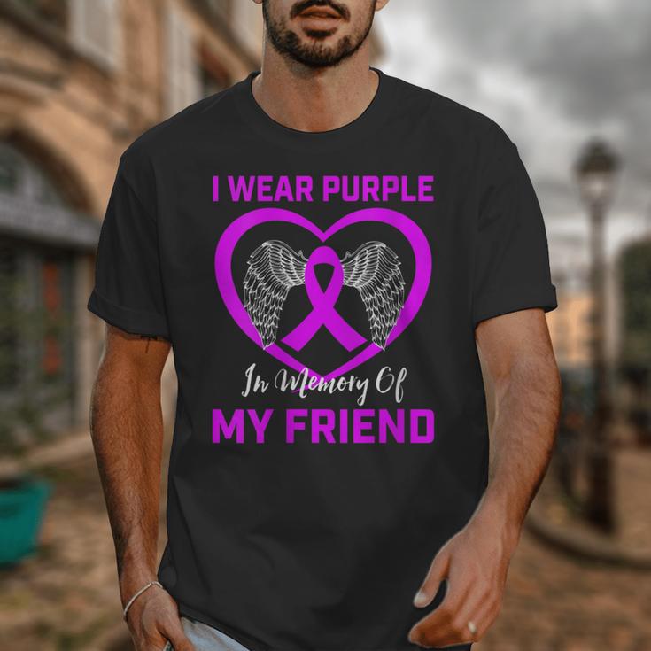 I Wear Purple In Memory Of Friend Alzheimers Heart Graphic Unisex T-Shirt I Wear Purple In Memory Of Friend Alzheimers Heart Graphic Unisex T-Shirt