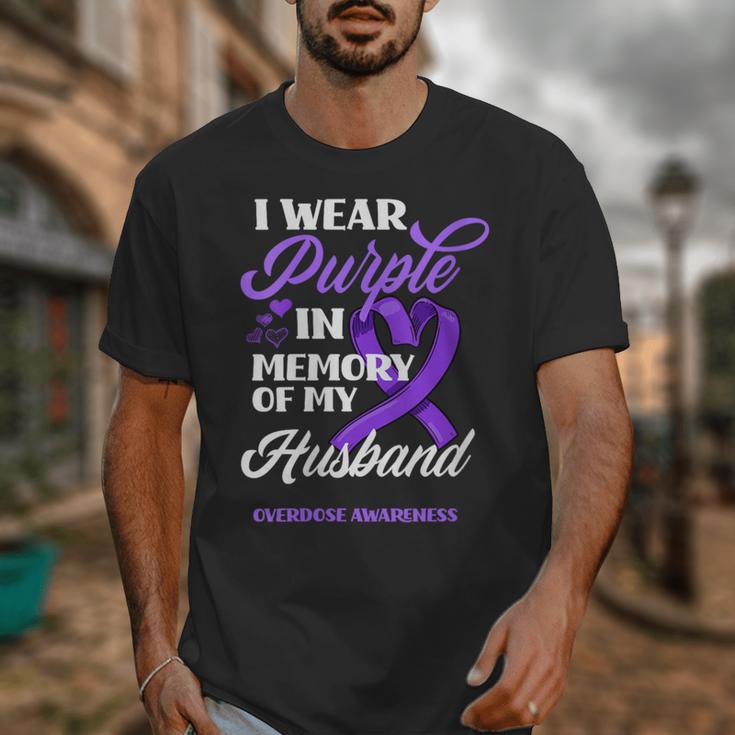 I Wear Purple In Memory Of My Husband Overdose Awareness Unisex T-Shirt I Wear Purple In Memory Of My Husband Overdose Awareness Unisex T-Shirt