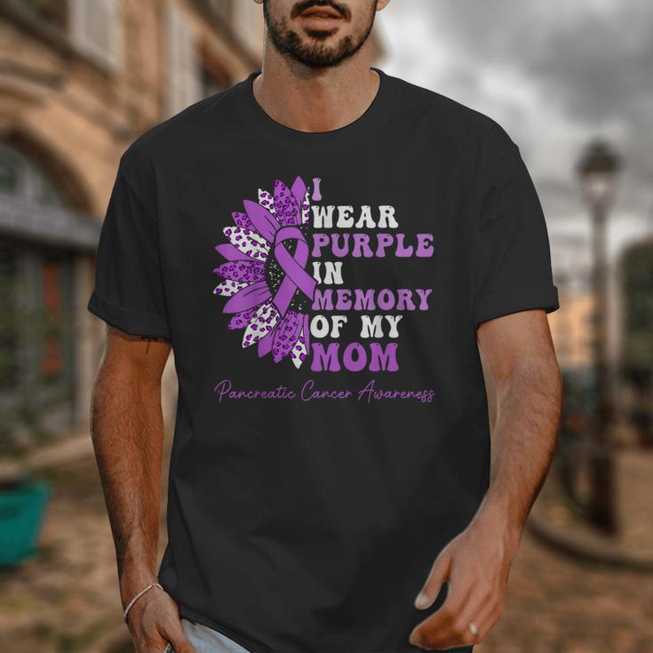 I Wear Purple In Memory Of My Mom Pancreatic Cancer Ribbon Unisex T-Shirt I Wear Purple In Memory Of My Mom Pancreatic Cancer Ribbon Unisex T-Shirt