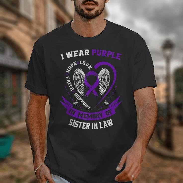 I Wear Purple In Memory Of Sister In Law Epilepsy Awareness Unisex T-Shirt