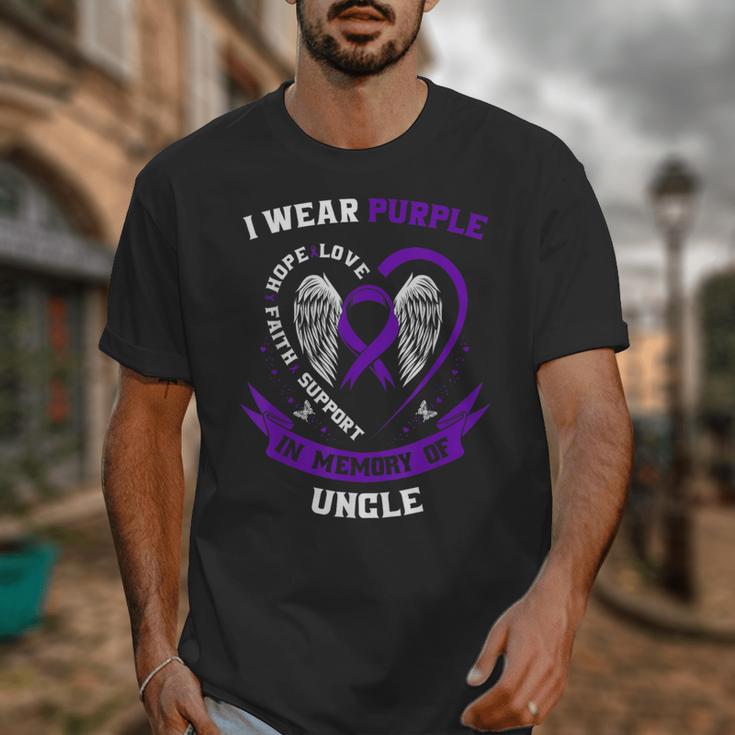 I Wear Purple In Memory Of Uncle Pancreatic Cancer Awareness Unisex T-Shirt I Wear Purple In Memory Of Uncle Pancreatic Cancer Awareness Unisex T-Shirt