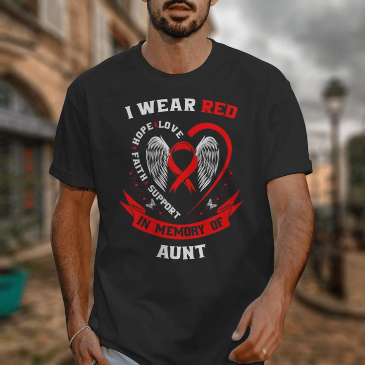 I Wear Red In Memory Of Aunt Heart Disease Awareness Month Unisex T-Shirt I Wear Red In Memory Of Aunt Heart Disease Awareness Month Unisex T-Shirt