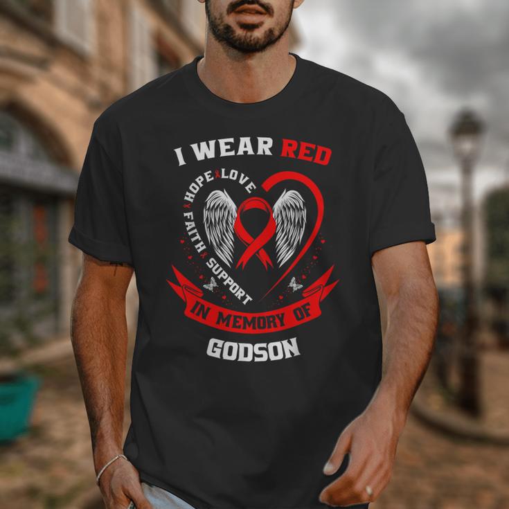 I Wear Red In Memory Of Godson Heart Disease Awareness Month Unisex T-Shirt