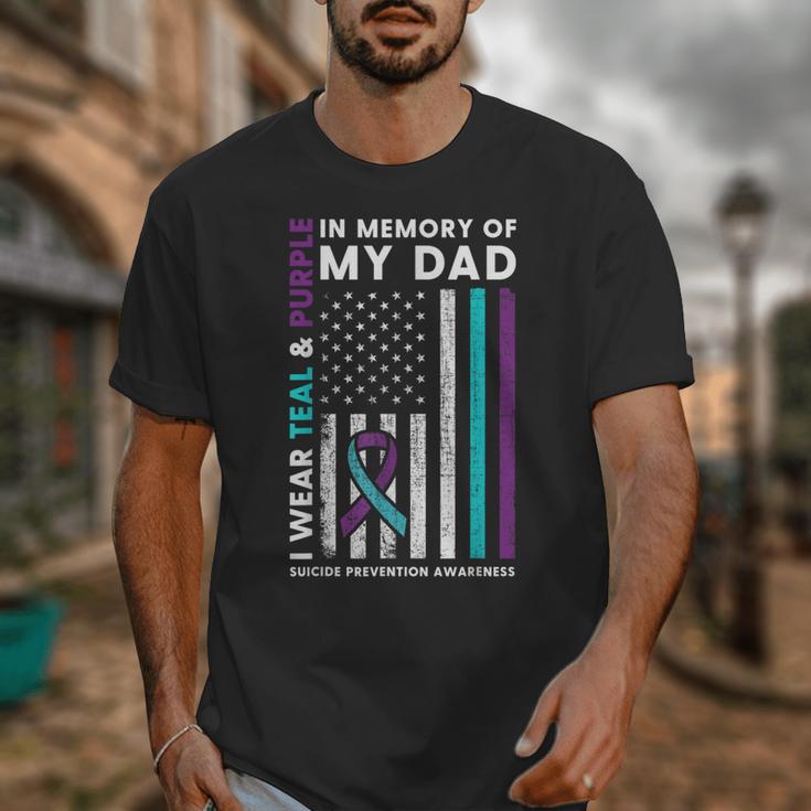 I Wear Teal & Purple In Memory Of My Dad Suicide Prevention Unisex T-Shirt I Wear Teal & Purple In Memory Of My Dad Suicide Prevention Unisex T-Shirt