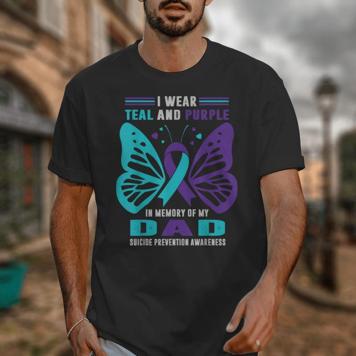 I Wear Teal And Purple In Memory Of My Dad Unisex T-Shirt