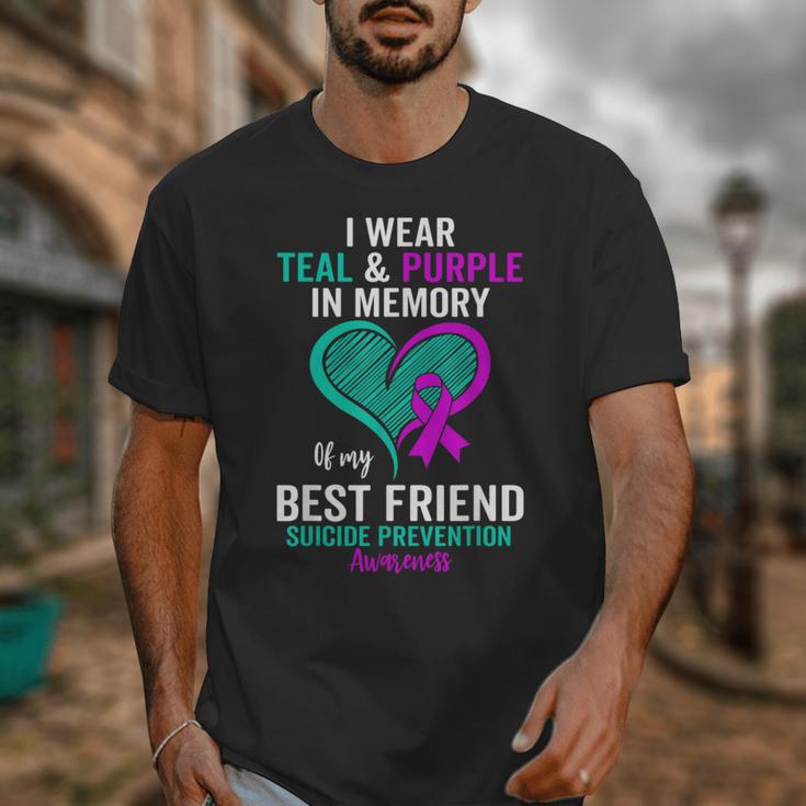 I Wear Teal And Purple In Memory Of My Friend Mental Health Unisex T-Shirt