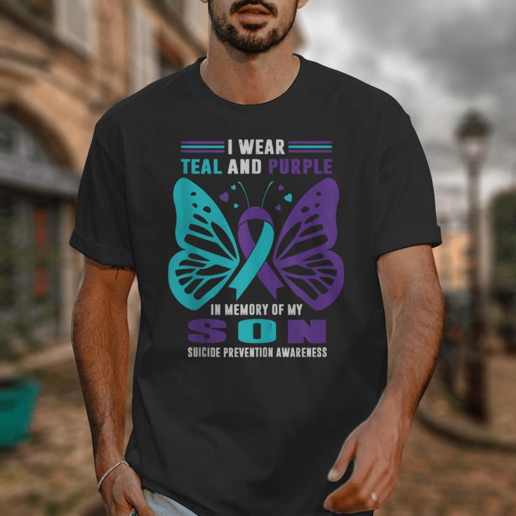 I Wear Teal And Purple In Memory Of My Son Unisex T-Shirt