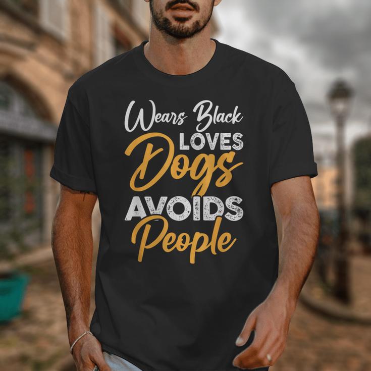 Wears Loves Dogs Avoids People I Introvert Unisex T-Shirt
