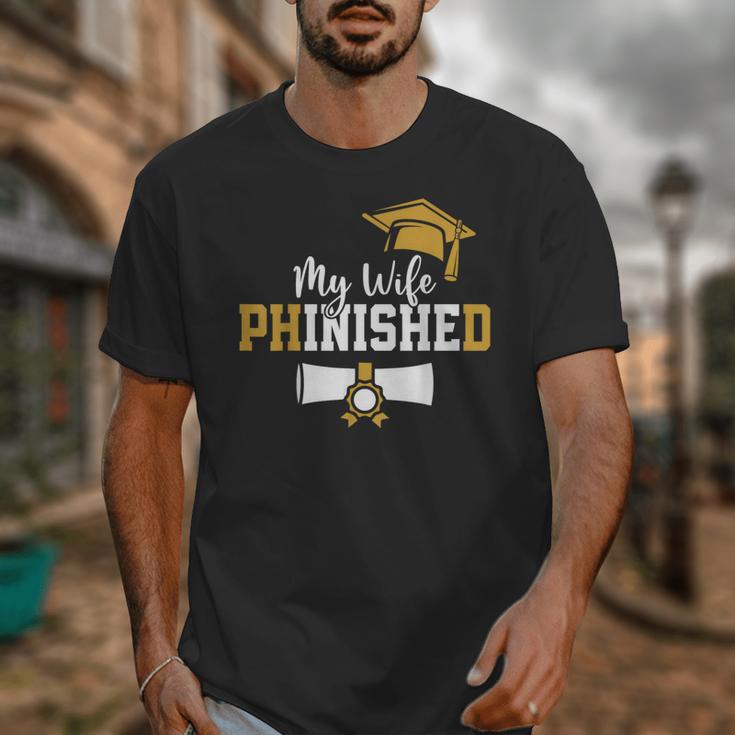 My Wife Phinished PhD Graduation Family Matching Unisex T-Shirt
