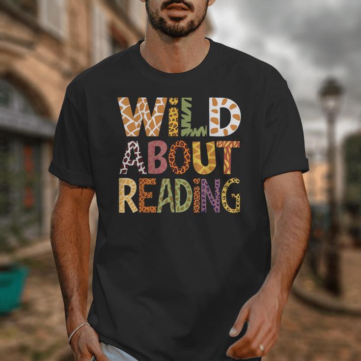 Wild About Reading Book Animal Children's Book Lover Teacher Unisex T-Shirt