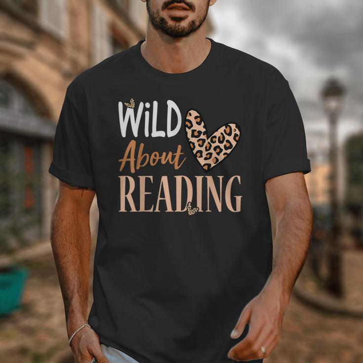 Wild About Reading Teacher Books Reader Lovers Leopard Zebra Unisex T-Shirt