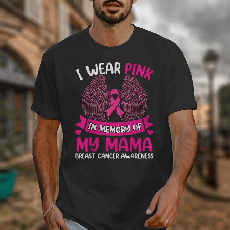 Wings Breast Cancer Shirt I Wear Pink In Memory Of My Mama Unisex T-Shirt