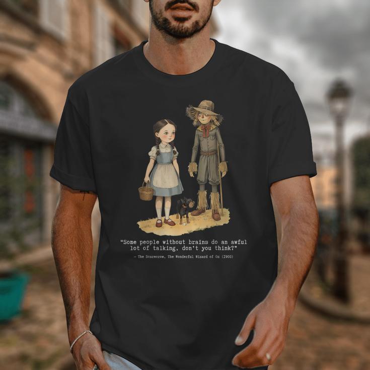Wizard Of Oz Book Quote Scarecrow Dorothy Retro Drawing Unisex T-Shirt