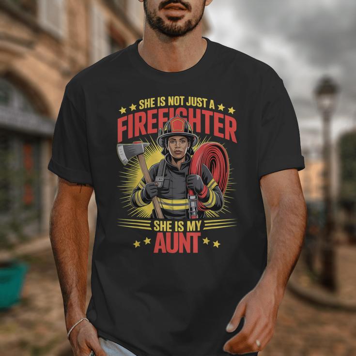 Woman Firefighter Aunt TiTi Auntie Black Graduation Unisex T-Shirt