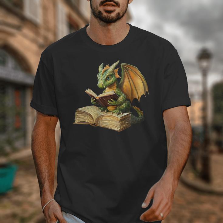 Women's Dragon Bookworm Reading Book Graphic Unisex T-Shirt Women's Dragon Bookworm Reading Book Graphic Unisex T-Shirt