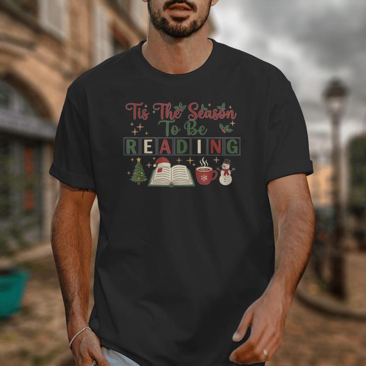 Xmas Books Tis The Season To Be Reading Book Lover Unisex T-Shirt