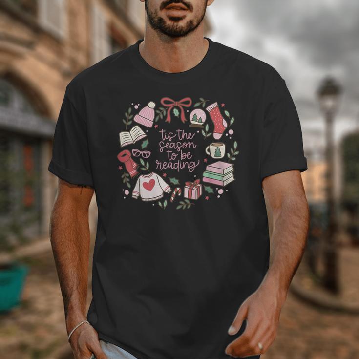 Xmas Tis The Season To Be Reading Books Pajamas Unisex T-Shirt
