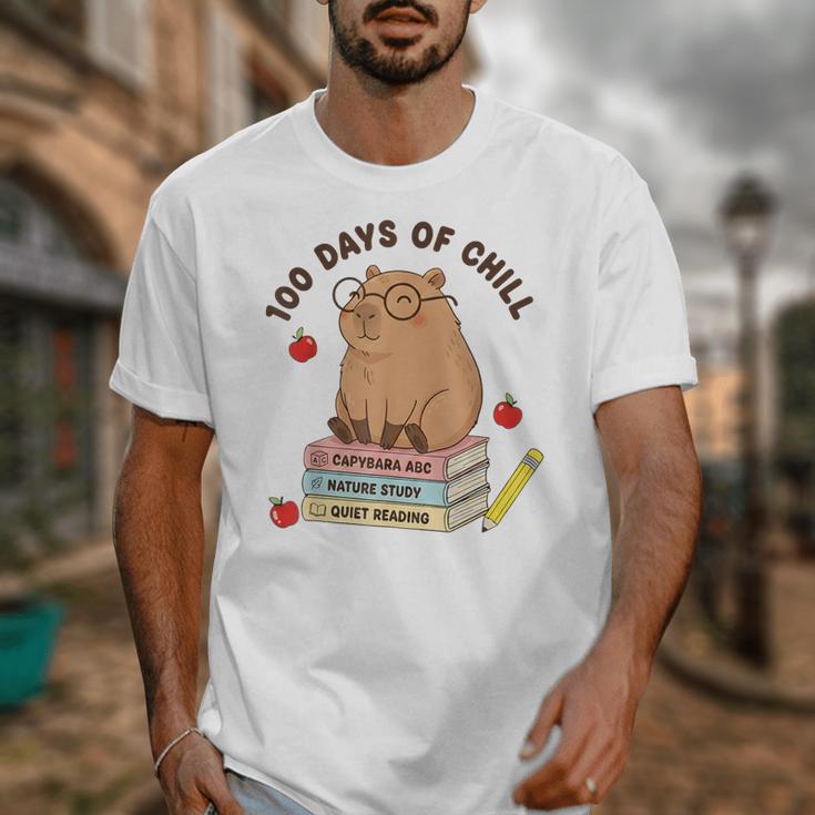 100 Days Of Chill Cute Capybara School Book Lover Unisex T-Shirt 100 Days Of Chill Cute Capybara School Book Lover Unisex T-Shirt