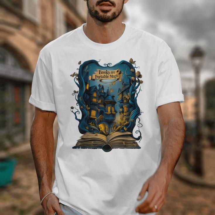 4 Books Are Portable Magic Bookish Reading Nerd Quote Unisex T-Shirt 4 Books Are Portable Magic Bookish Reading Nerd Quote Unisex T-Shirt