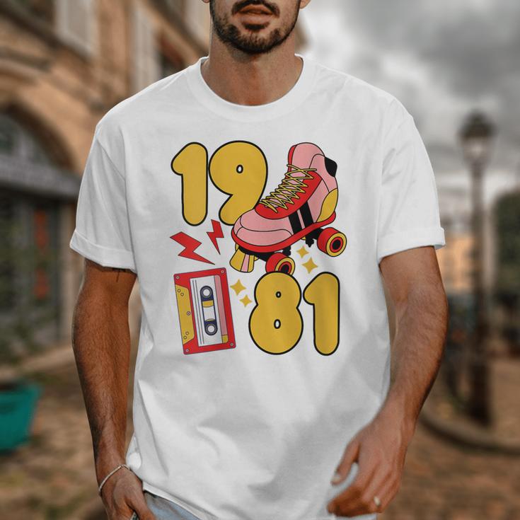 80s Vibes Mixed Tapes & Roller Skates 1981 Nostalgia Retro Unisex T-Shirt