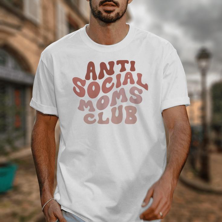 Anti Social Moms Club On Back Retro Introvert Unsociable Unisex T-Shirt Anti Social Moms Club On Back Retro Introvert Unsociable Unisex T-Shirt