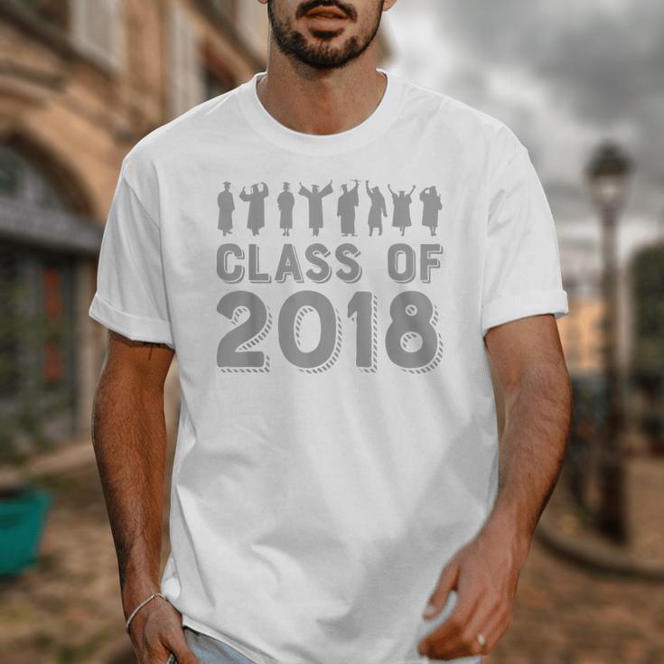 Blue & Grey Class Of 2018 Senior GraduationShirt Unisex T-Shirt